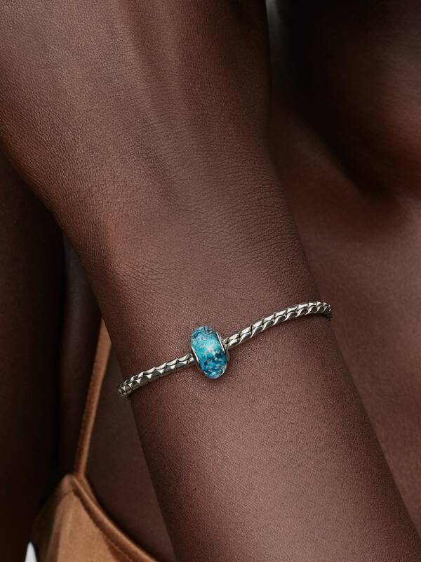 Pandora Turkoois Murano-glas & Glitter Bedel zilver 794701C01