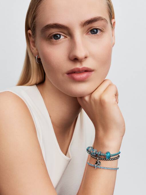 Pandora IJsblauwe Steen Spacer Bedel zilver 791359C01