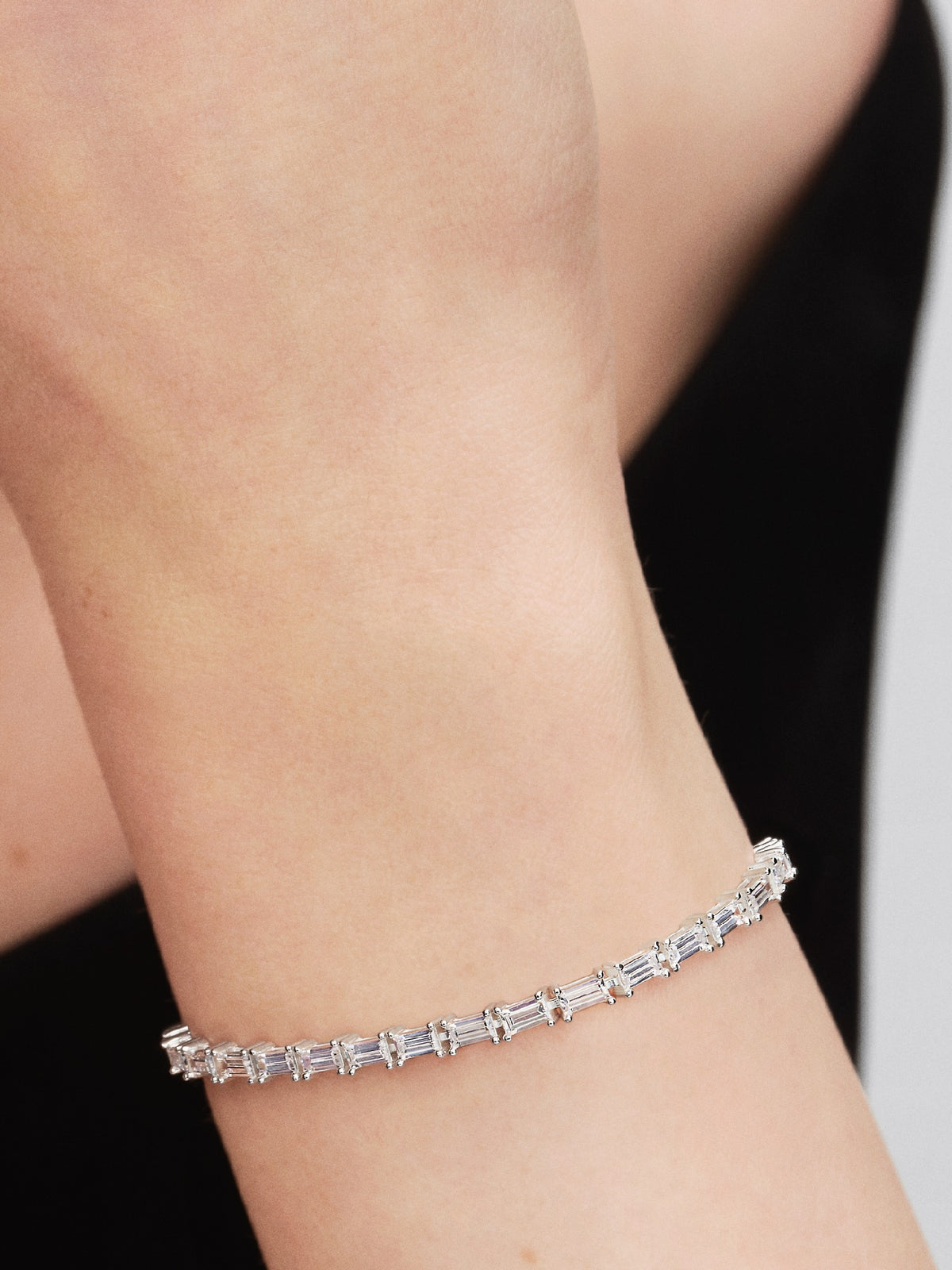 Pandora Sprankelende Baguette Tennisarmband zilver 595081C01