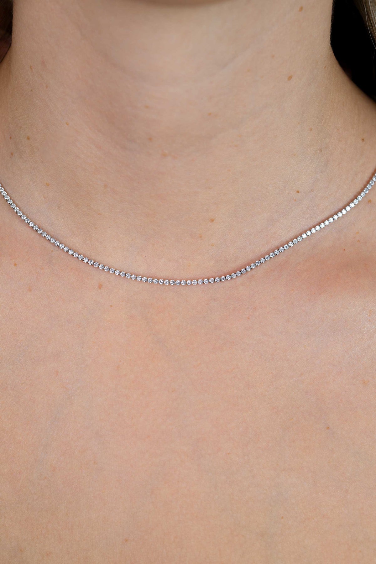 ZINZI Zilveren Tennis Ketting met Witte Zirkonia ZIC2794