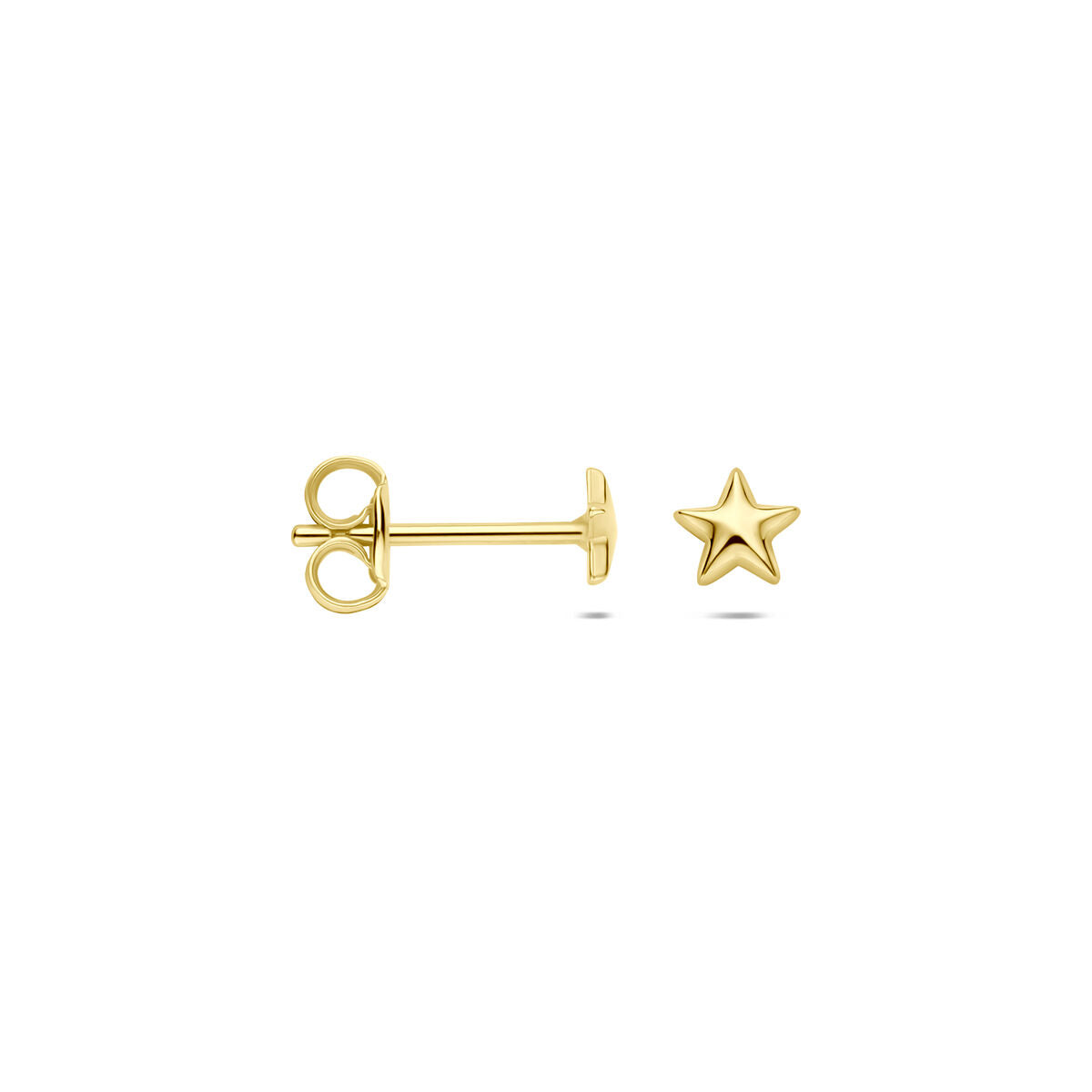 Oorknoppen ster 9K geelgoud 4 mm