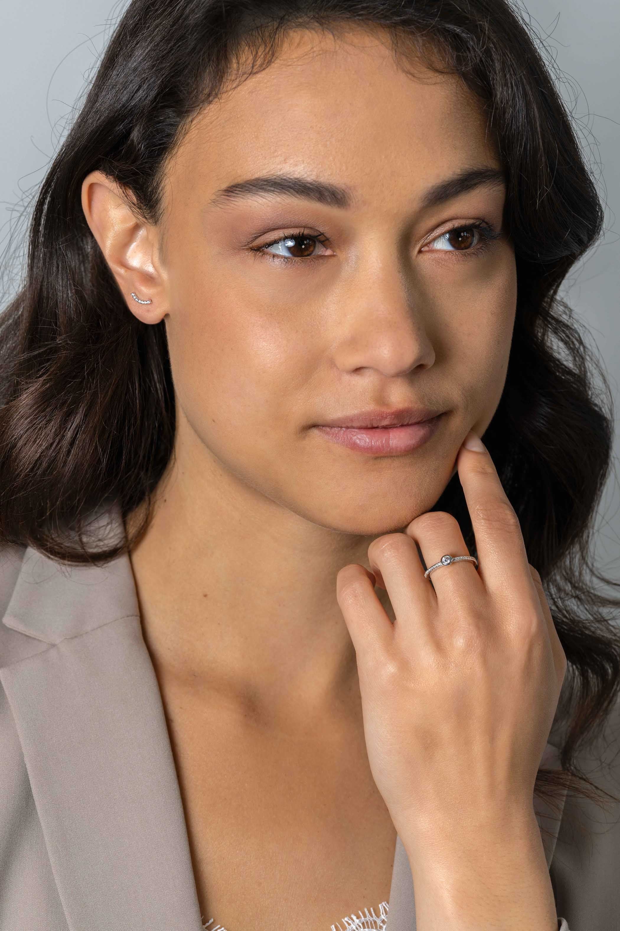 ZINZI Zilveren Ring met Witte Zirkonia - ZIR2422