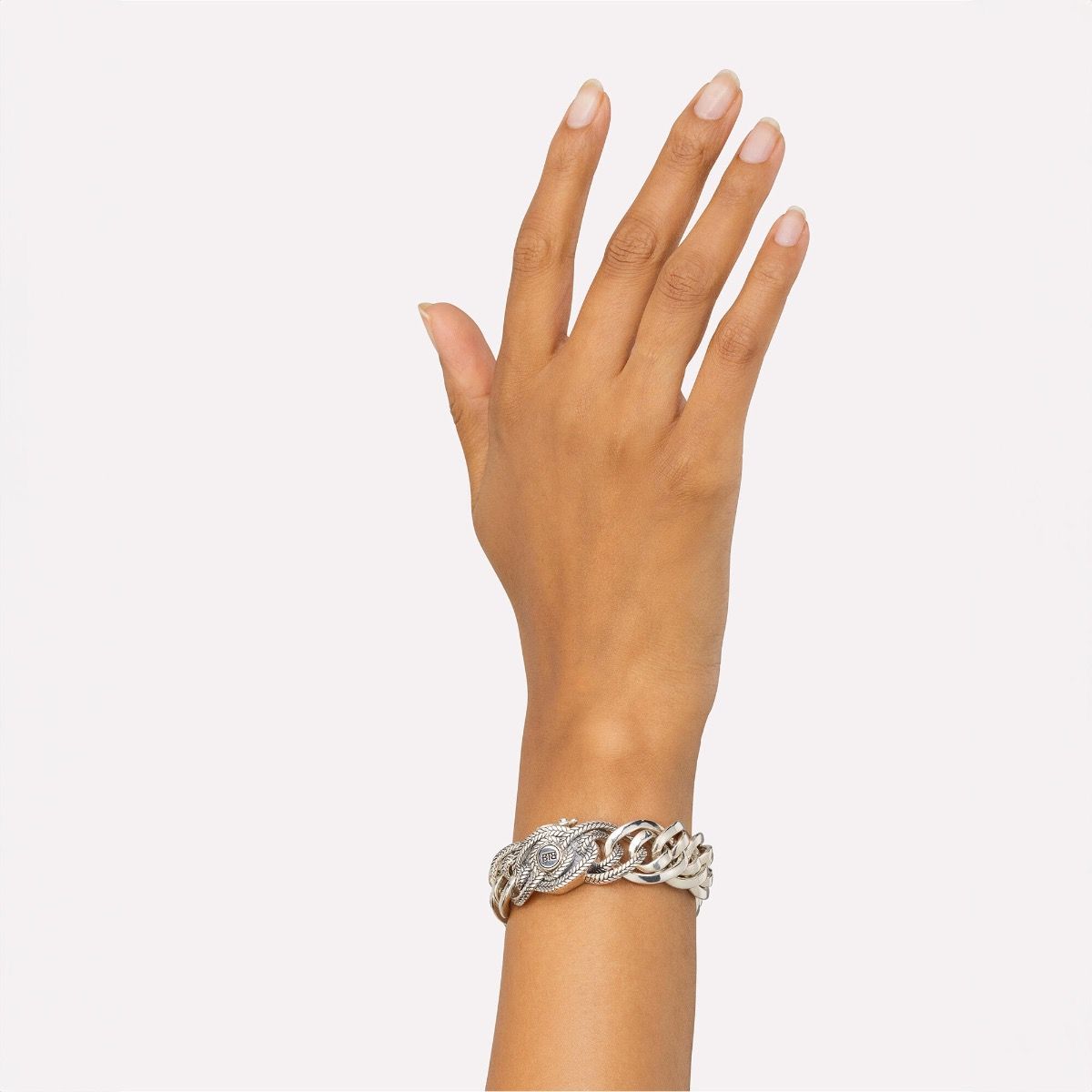 Buddha to Buddha armband 208 Nathalie Small Texture Silver, exclusief en kwalitatief hoogwaardig. Ontdek nu!