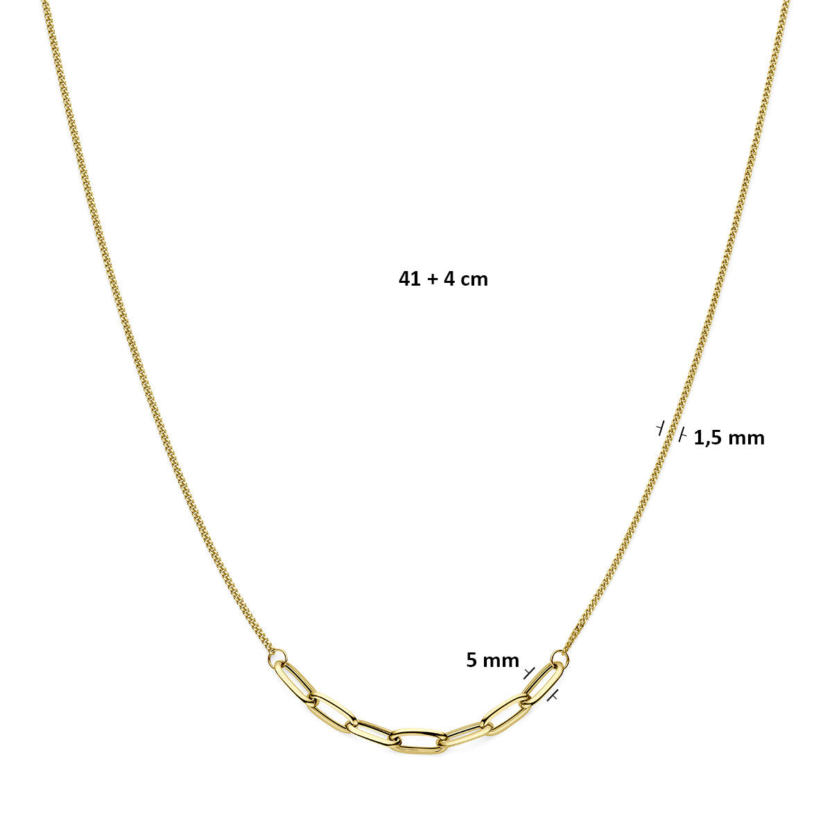 Collier 14K geelgoud 41 + 4 cm