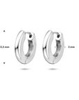 Zilveren gerhodineerde klapoorringen 15,5 mm - 1341922