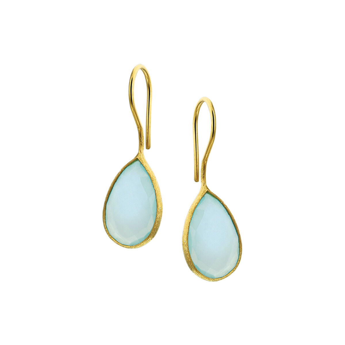 Zilver Verguld (Geel) Oorhangers Chalcedoon Franse Haak 1 Micron 2100203 - PansiteNederland.nl