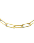 Zilver verguld (geel) collier paperclip ronde buis 3,5 mm 45 cm 2103178