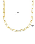 Zilver verguld (geel) collier paperclip ronde buis 3,5 mm 45 cm 2103178