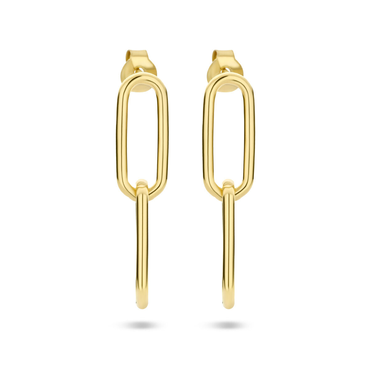 Zilver Verguld (Geel) Oorhangers Paperclip Ronde Buis 2102540 - PansiteNederland.nl