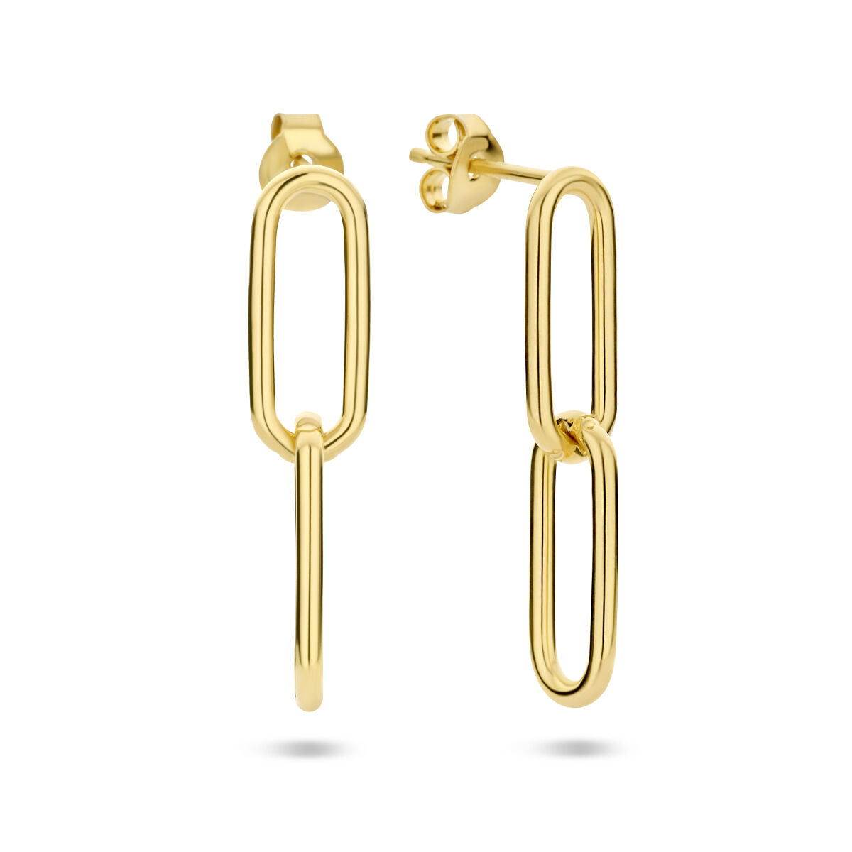 Zilver Verguld (Geel) Oorhangers Paperclip Ronde Buis 2102540 - PansiteNederland.nl