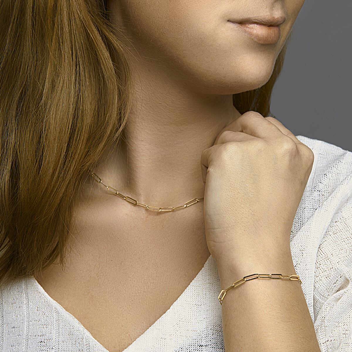 Zilver Verguld (Geel) Armband Paperclip 3,8 Mm 16 + 3 Cm 3 Micron 2102717 - PansiteNederland.nl