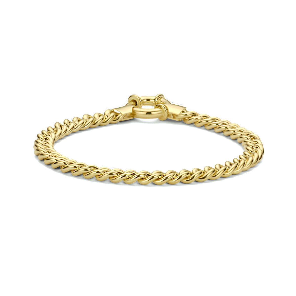 Zilver Verguld (Geel) Armband Gourmette 5,8 Mm 19 Cm 3 Micron Met Groot Springslot 2102718 - PansiteNederland.nl