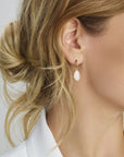 Zilver Verguld (Geel) Oorhangers Wit Agaat Franse Haak 2102874 - PansiteNederland.nl