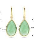 Zilver Verguld (Geel) Oorhangers Groen Kwarts Franse Haak 2102877 - PansiteNederland.nl