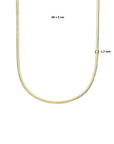 zilver verguld (geel) collier slang plat 1,7 mm 40 + 5 cm 3 micron 2103150 - PansiteNederland.nl