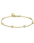 Zilver Verguld (Geel) Armband Meerdere Kleuren Zirkonia 18 + 2 Cm 3 Micron 2103157 - PansiteNederland.nl