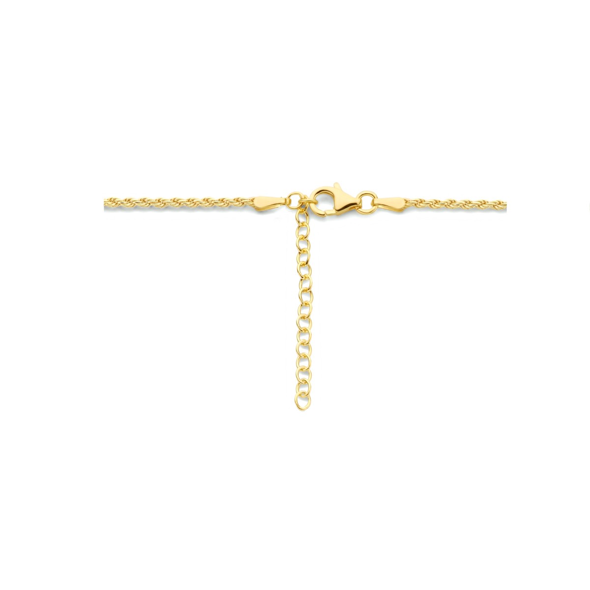Collier koord 1,7 mm 3 micron zilver verguld