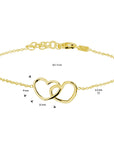 Zilver Verguld (Geel) Armband Hartjes 16 + 3 Cm 3 Micron 2103318