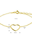 Zilver Verguld (Geel) Armband Hart 16 + 3 Cm 3 Micron 2103322