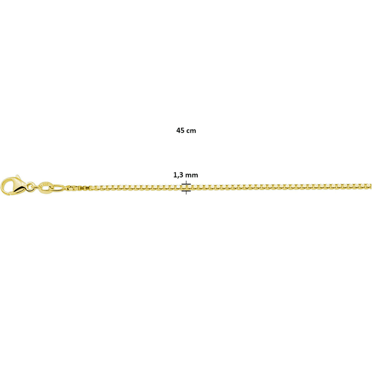 Zilver Verguld (Geel) Collier Venetiaans 1,3 mm 3 Micron 2103360 - PansiteNederland.nl
