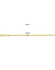 Zilver Verguld (Geel) Collier Venetiaans 1,3 mm 3 Micron 2103360 - PansiteNederland.nl