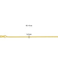 zilver verguld (geel) collier gourmette 4-zijdes geslepen 1,4 mm 41 + 4 cm 3 micron 2103366