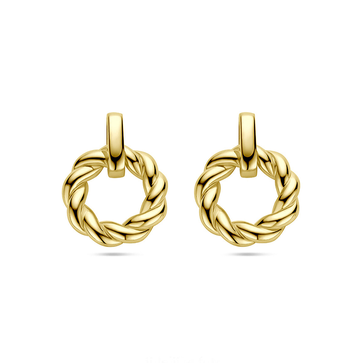 Zilver Verguld (Geel) Oorhangers Cirkel Gedraaid 1 Micron 2103391 - PansiteNederland.nl