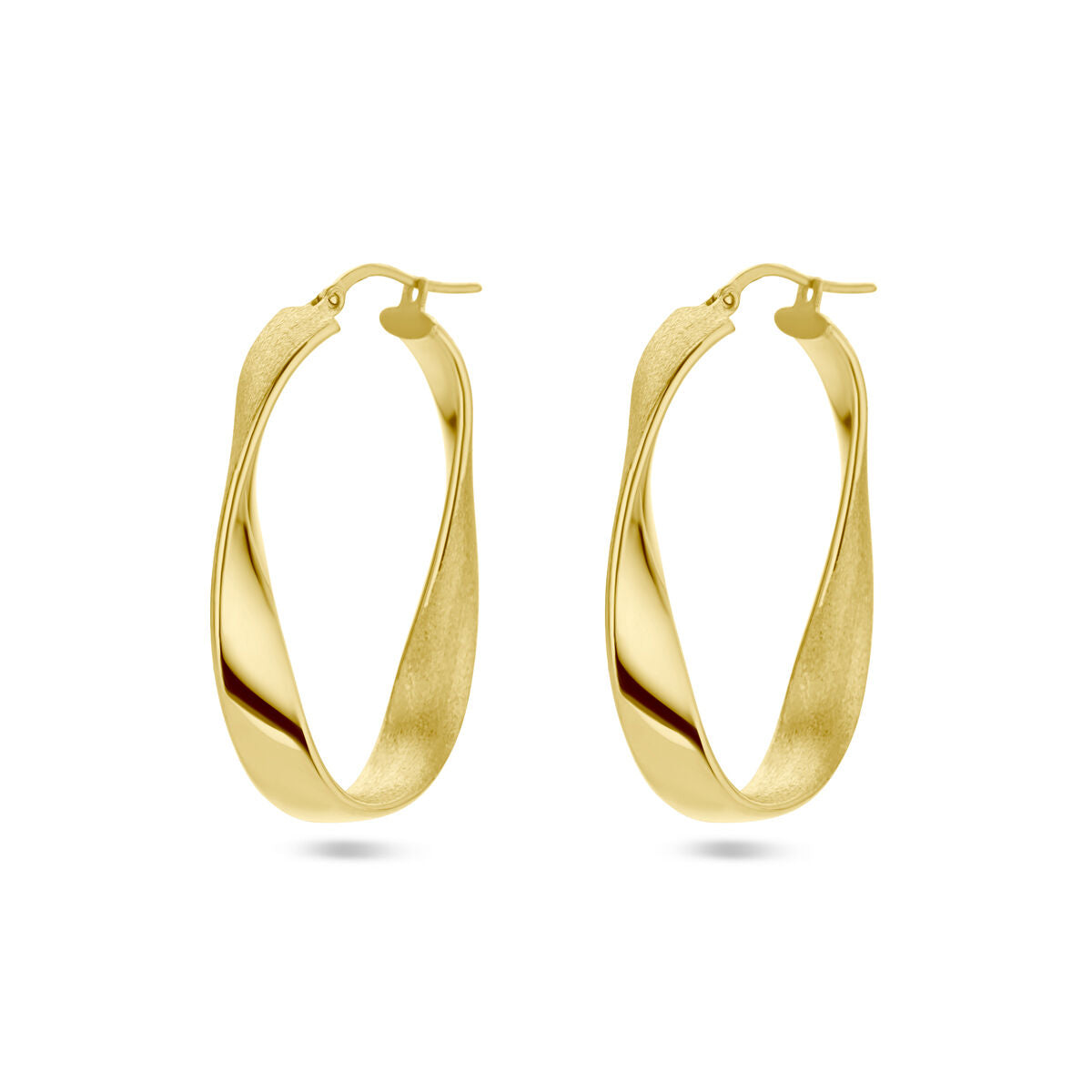 Zilver Verguld (Geel) Oorringen Gedraaid Poli/Mat 1 Micron 2103507 - PansiteNederland.nl