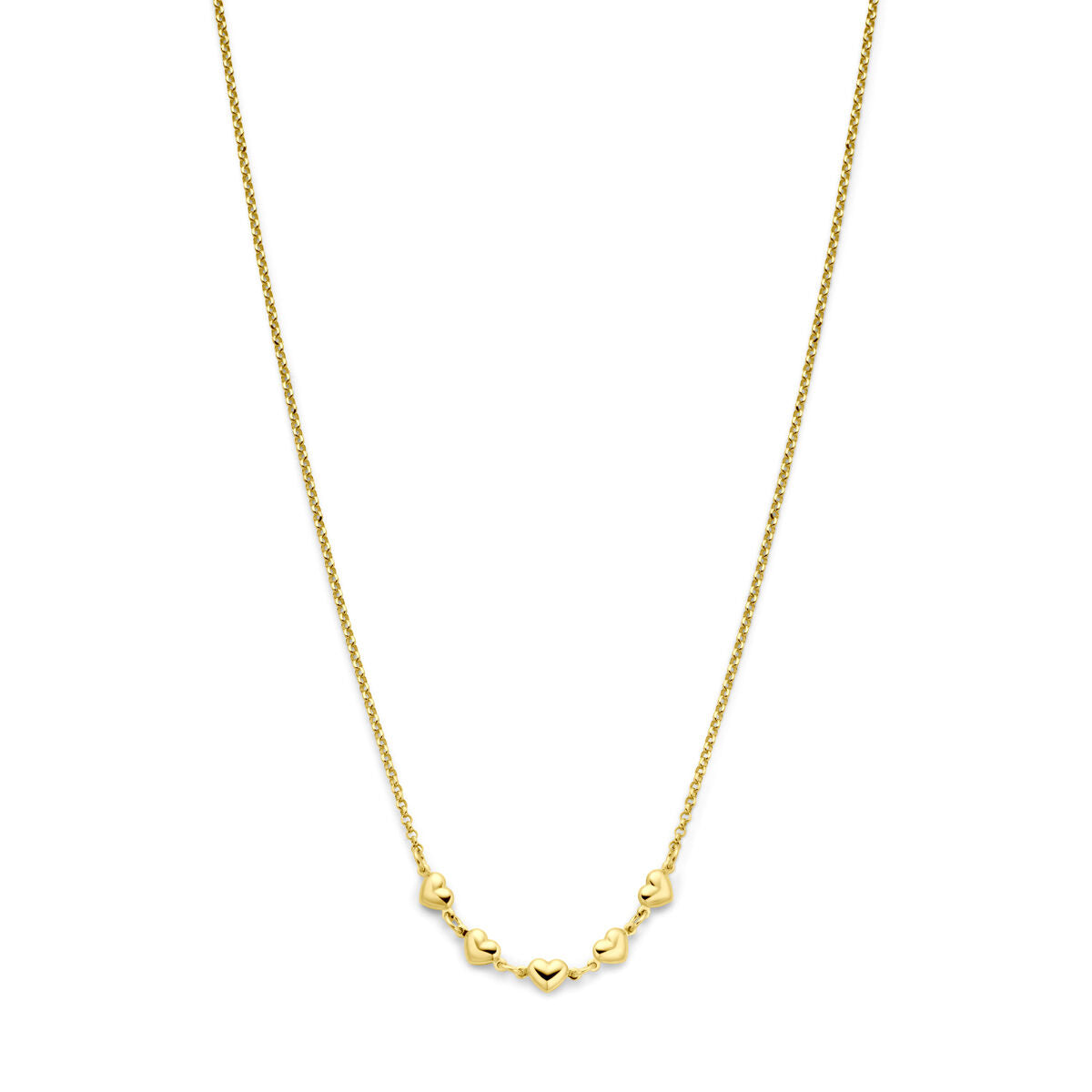 zilver verguld (geel) collier hartjes 41 + 4 cm 3 micron 2103526 - PansiteNederland.nl