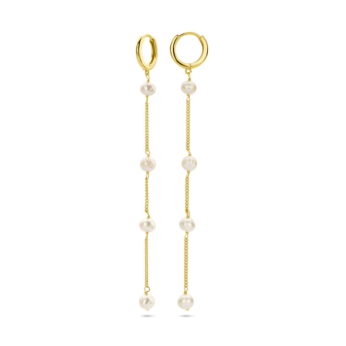 Zilver Verguld (Geel) Klapoorringen Parels 1 Micron 2103527 - PansiteNederland.nl