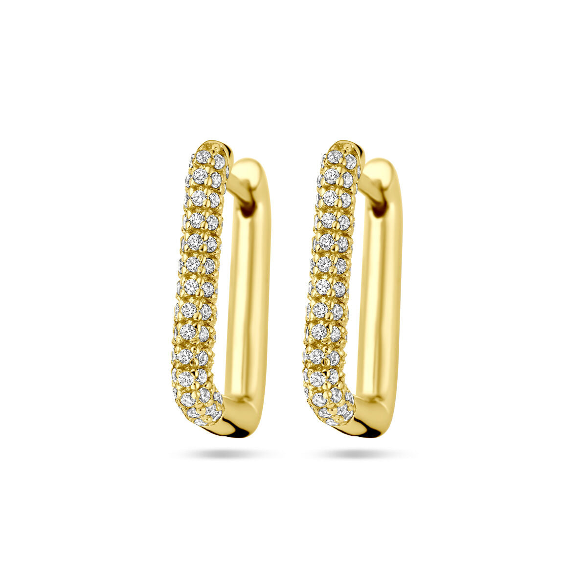 Zilver Verguld (Geel) Klapoorringen Zirkonia 1 Micron 2103577 - PansiteNederland.nl