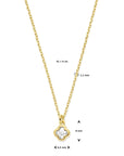 zilver verguld (geel) collier klavertje zirkonia 41 + 4 cm 3 micron 2103613 - PansiteNederland.nl