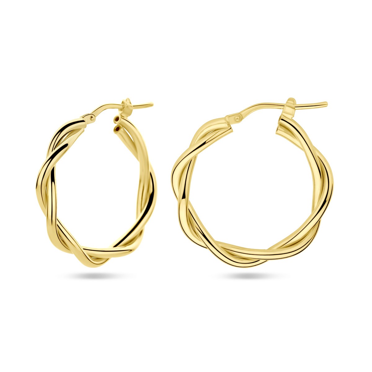 Oorbellen 3,5 mm gedraaide buis 1 micron zilver verguld