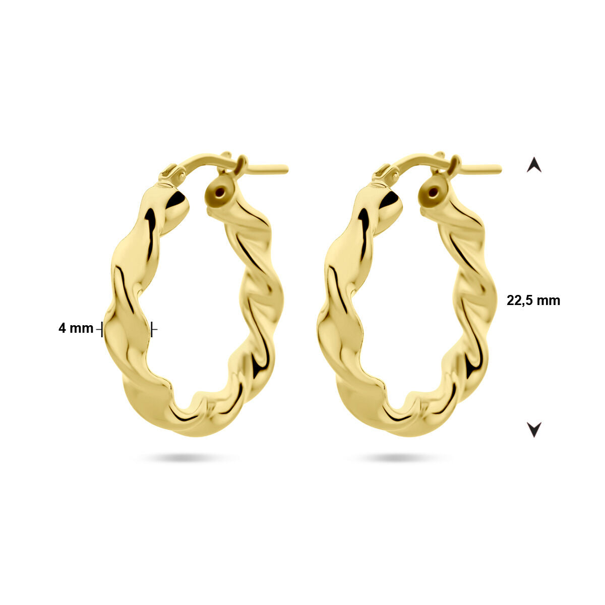Zilver Verguld (Geel) Oorringen Gedraaid 1 Micron 2103641 - PansiteNederland.nl