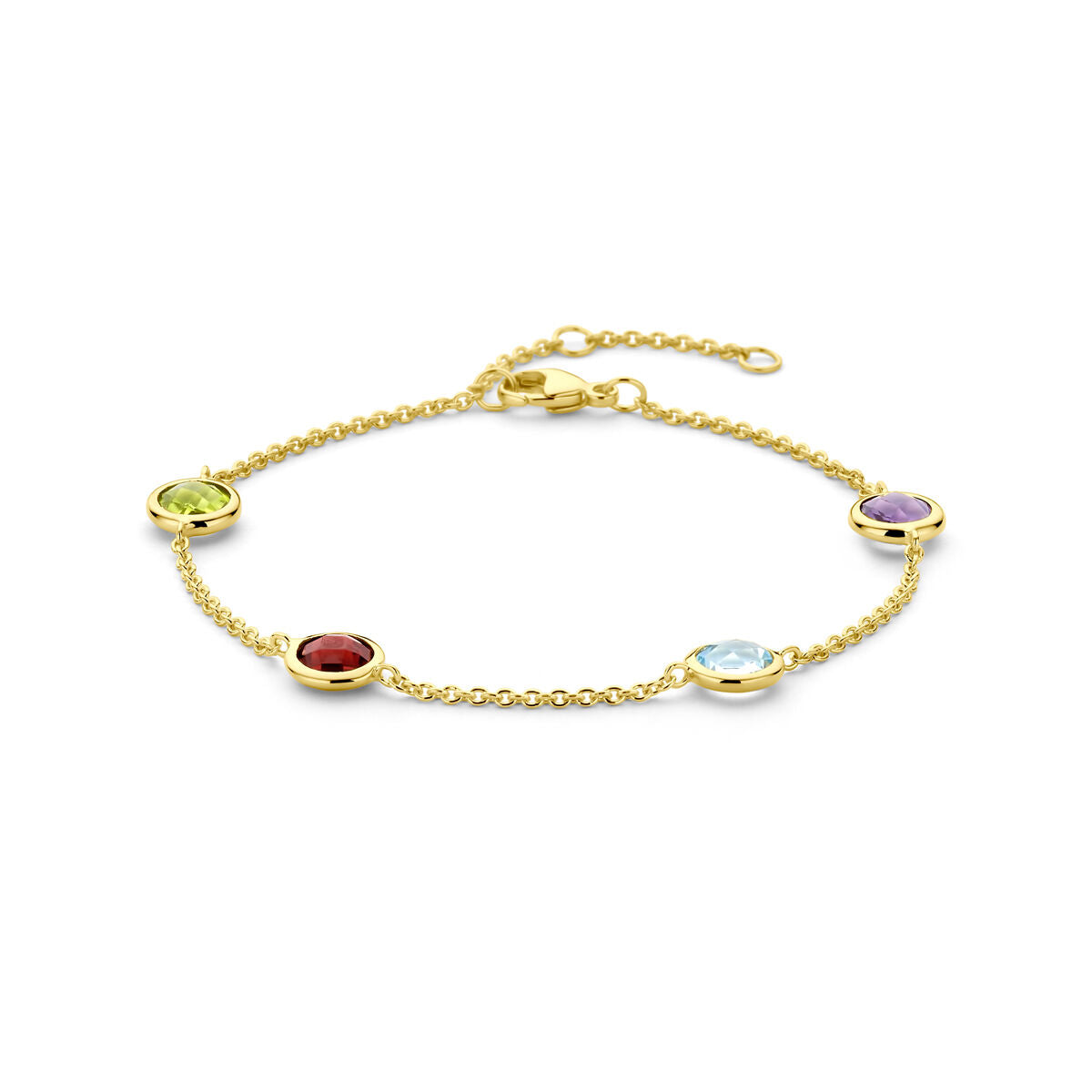 Zilver Verguld (Geel) Armband Kleurstenen 17 - 18,5 - 20 Cm 3 Micron 2103664 - PansiteNederland.nl