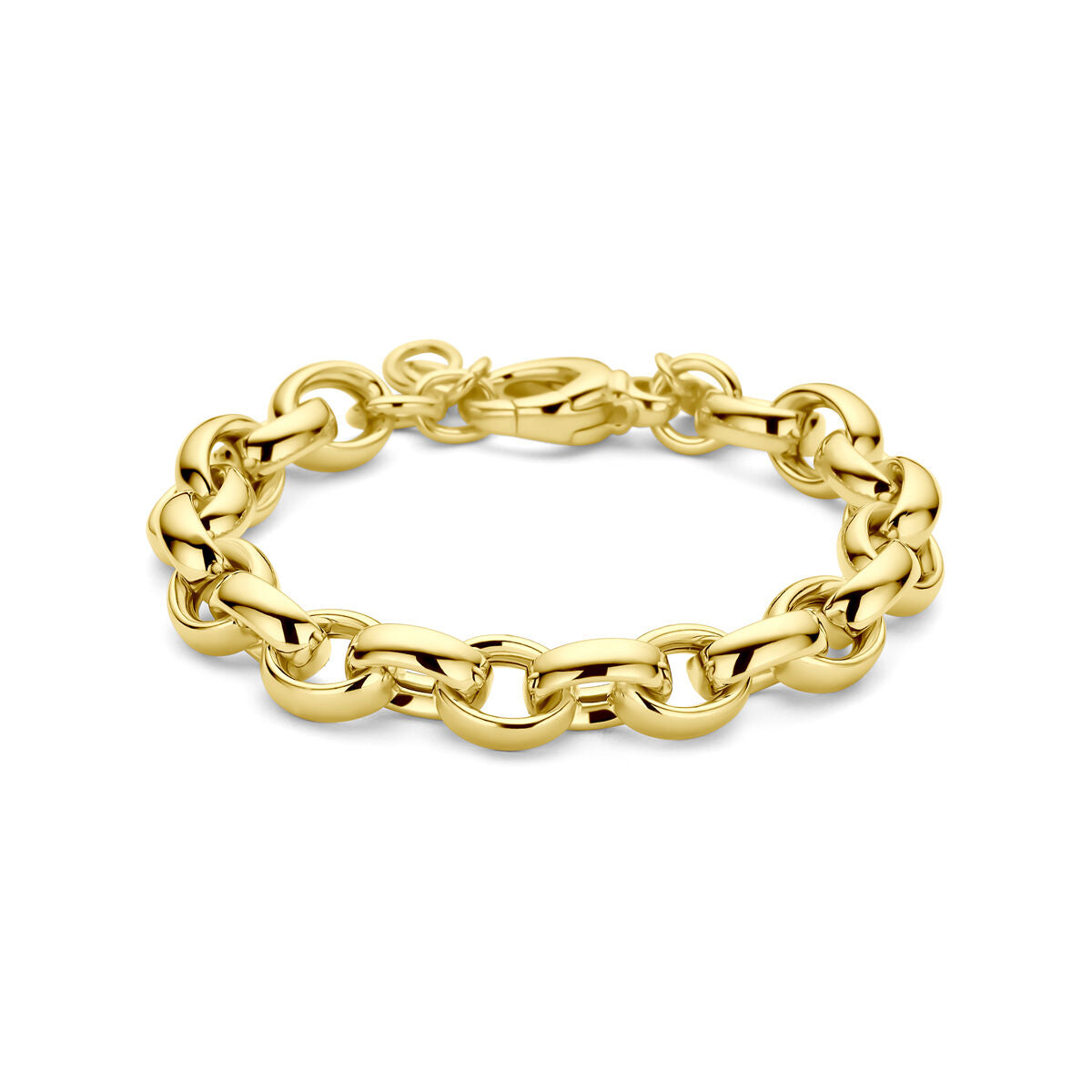 Zilver Verguld (Geel) Armband Ovaal Jasseron 9,5 Mm 19,5 Cm 3 Micron 2103722 - PansiteNederland.nl