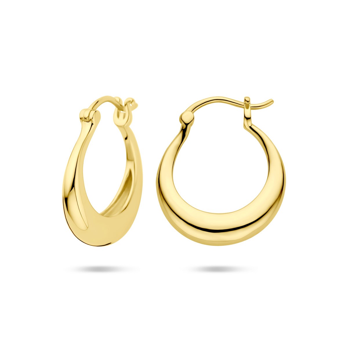 Oorbellen ronde buis 21,5 mm 1 micron zilver verguld