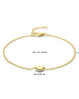 Zilver verguld (geel) armband hartje 16,5 - 17,5 - 18,5 cm 3 micron - 2103756