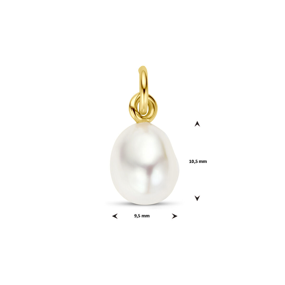 Zilver verguld (geel) hanger parel 18,5 mm 3 micron - 2103759 - PansiteNederland.nl