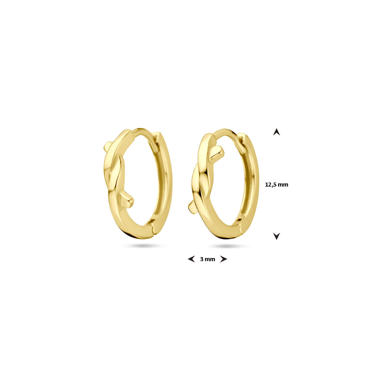 Zilver Verguld (Geel) Klapoorringen 12,5 Mm 1 Micron 2103789 - PansiteNederland.nl