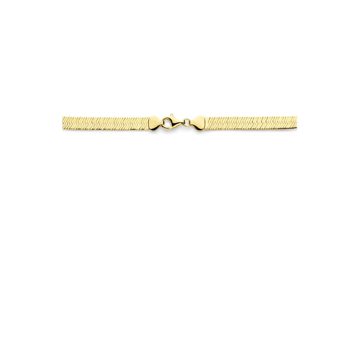 Collier slang plat 7 mm 43 cm 3 micron zilver verguld