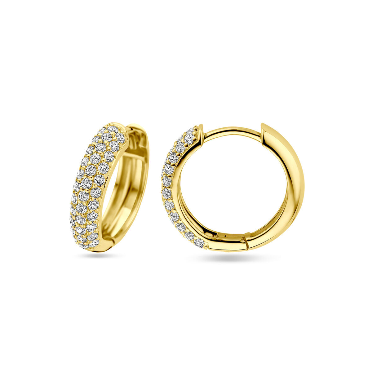 Zilver Verguld (Geel) Klapoorringen Zirkonia 15,5 Mm 1 Micron 2103796 - PansiteNederland.nl