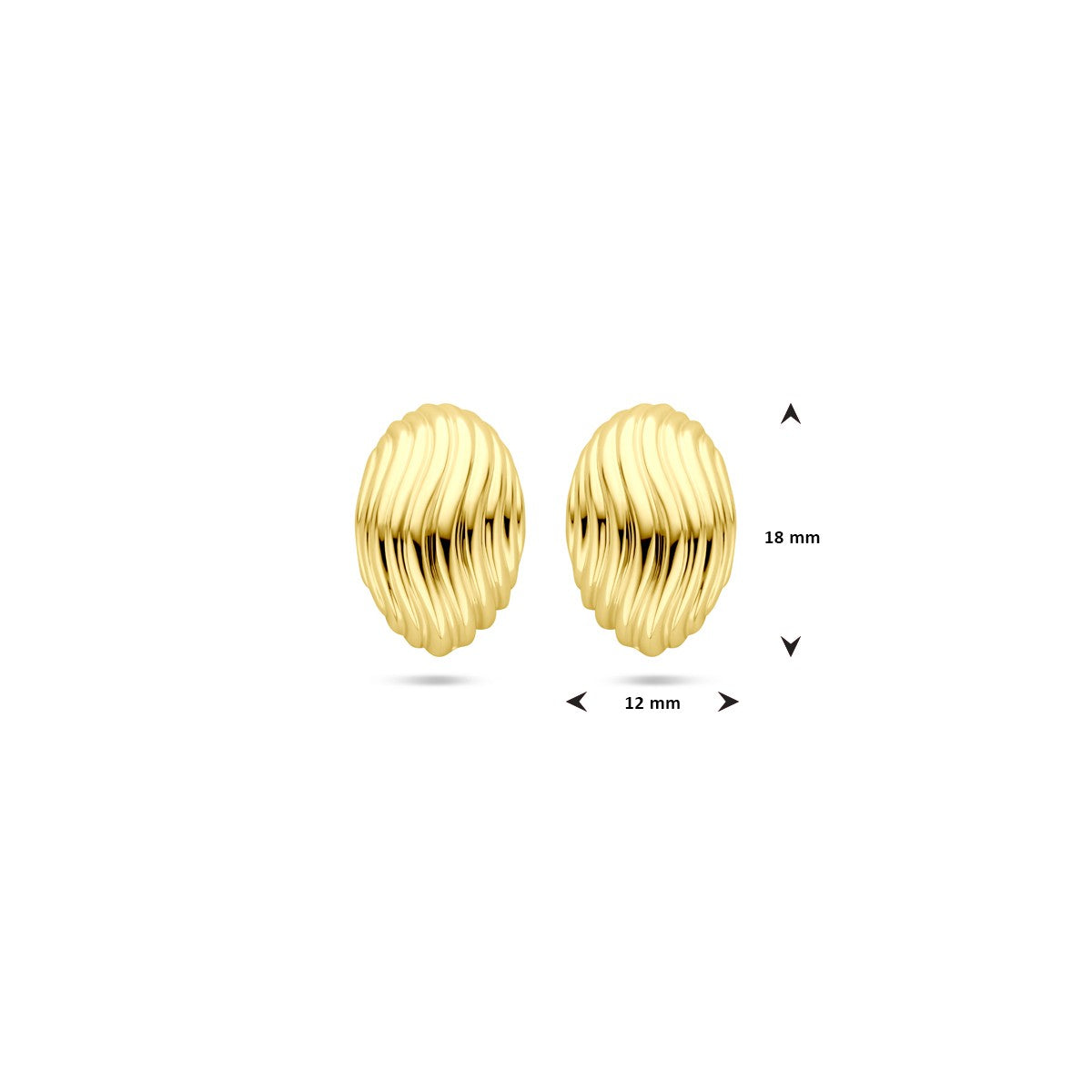 Zilver Verguld (Geel) Oorknoppen 18 Mm 1 Micron 2103829 - PansiteNederland.nl