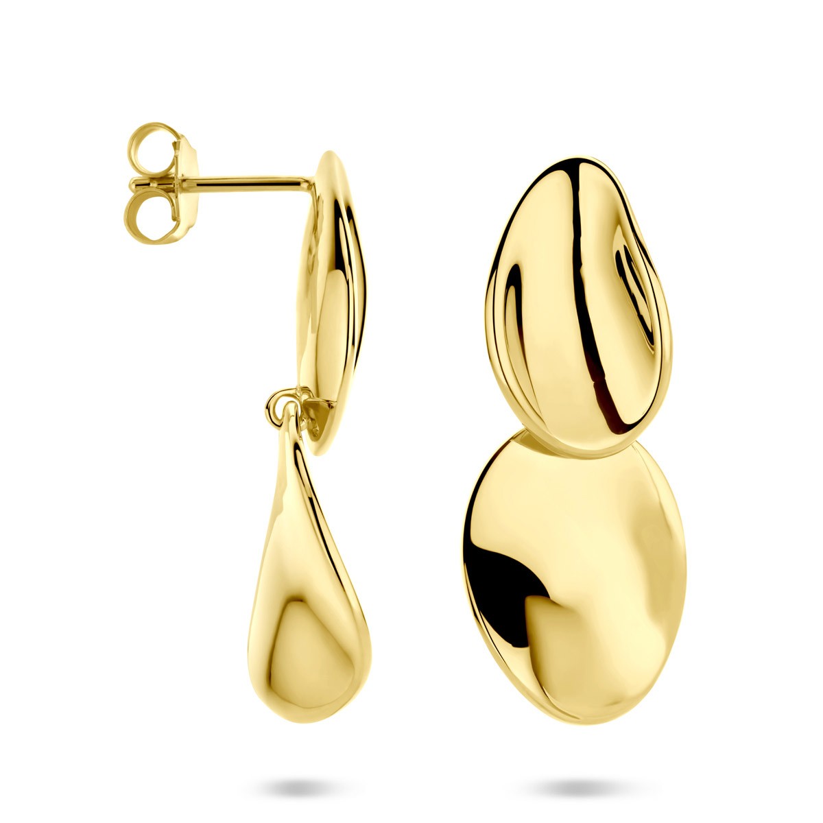 Hangende oorbellen 32 mm 1 micron zilver verguld