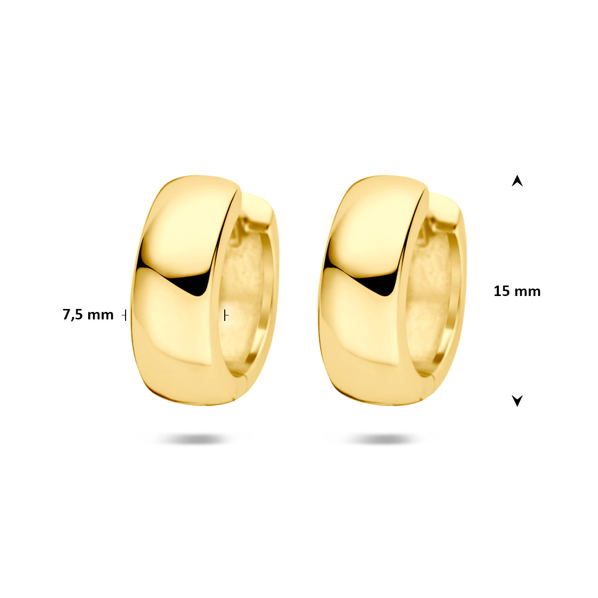 Fantasy Collection Klapoorringen zilver verguld 15 mm 1 micron - afbeelding 4