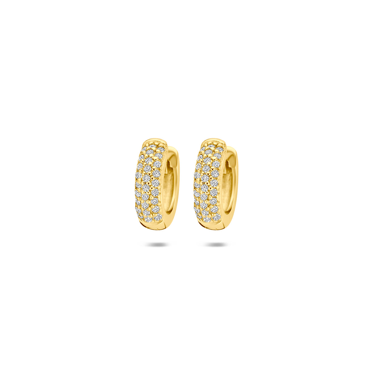 Fantasy Collection Klapoorringen zirkonia zilver verguld 12 mm 1 micron