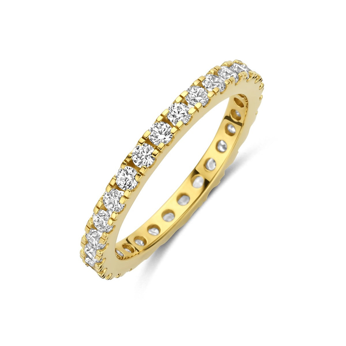 Ring zirkonia 3 micron zilver verguld (geel) 2,2 mm – 2104254