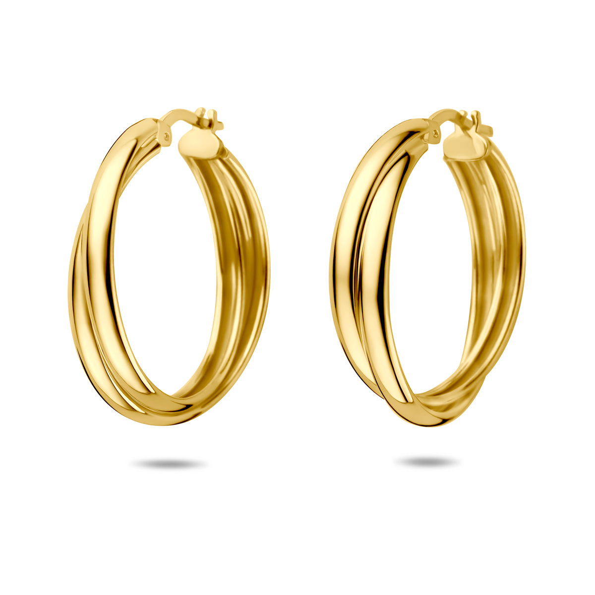 Oorringen 27,5 mm 1 micron zilver verguld