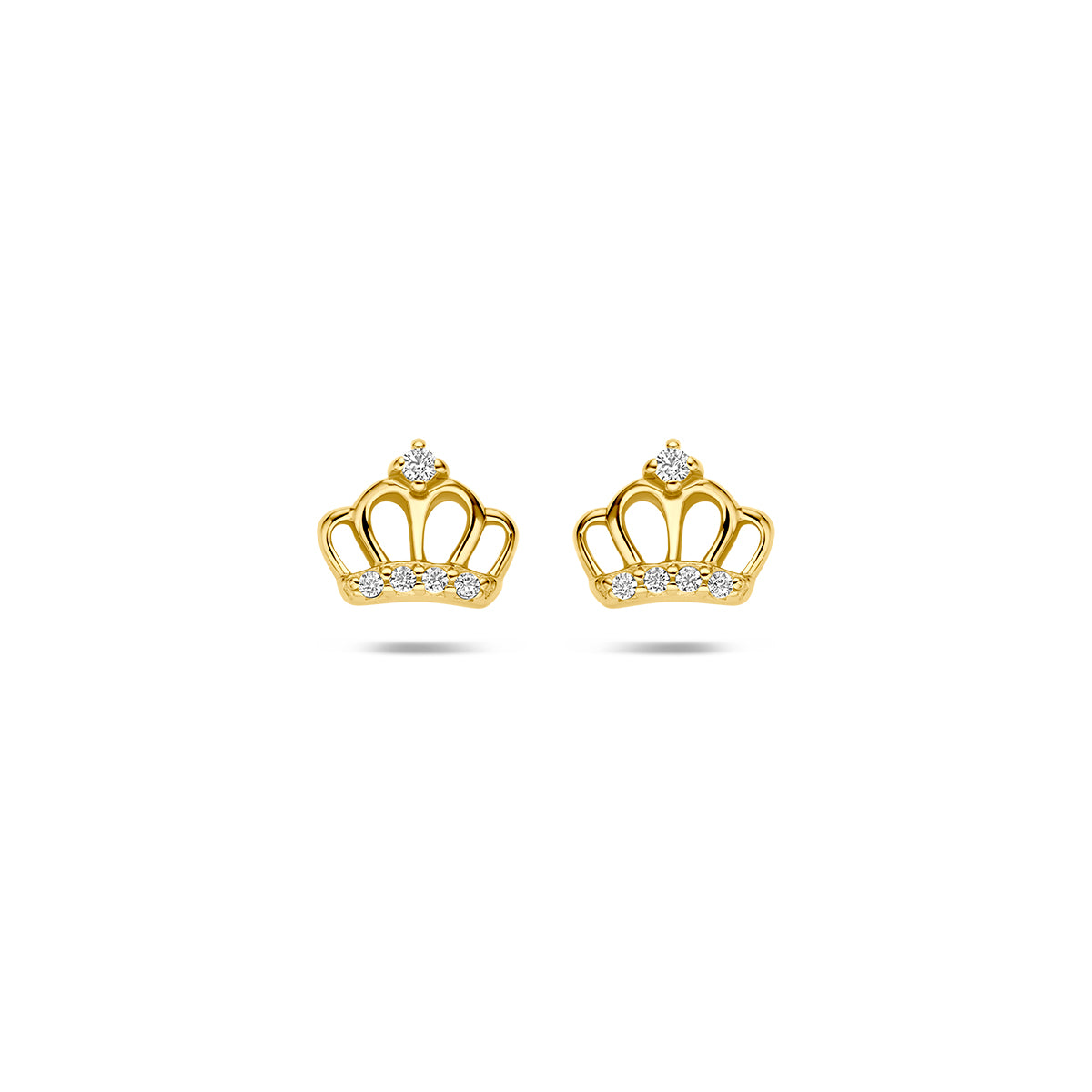 Oorknoppen kroon zirkonia 6,5 mm 1 micron zilver verguld