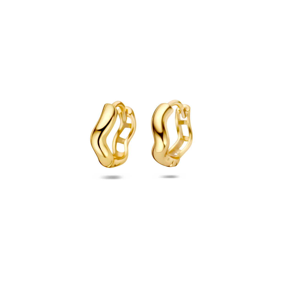 Klapoorringen 12,5 mm 1 micron zilver verguld